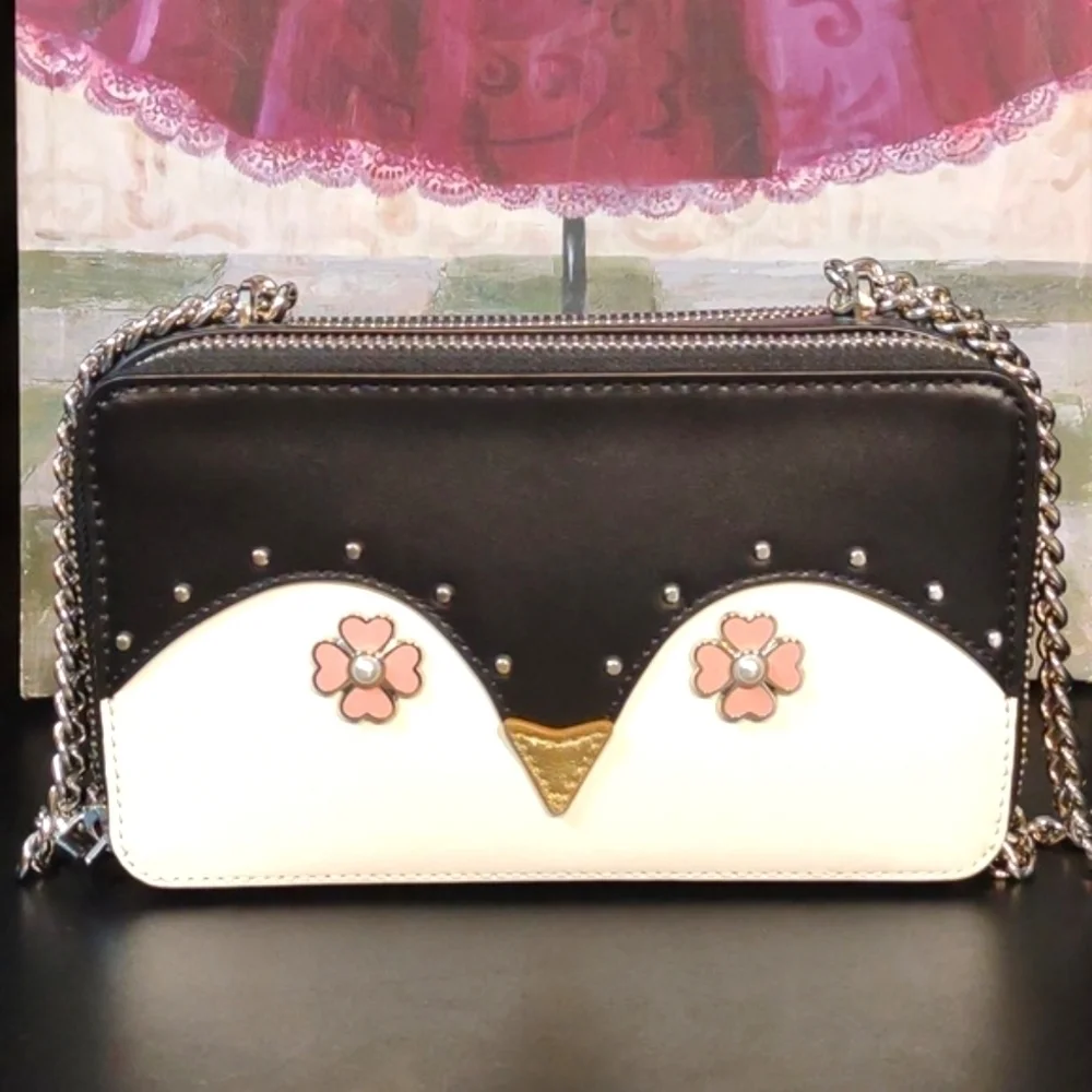 ❤️ Relisted Kate Spade Frosty Penguin Chain Strap Purse - Picture 9 of 15